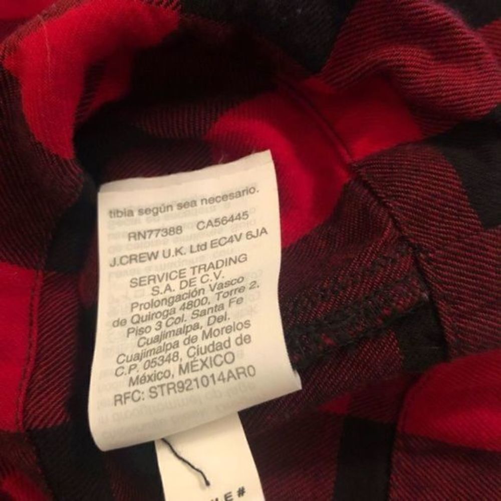 Madewell Ragland Tie-Neck‎ Long Sleeve  Buffalo Check Top - Picture 6 of 6